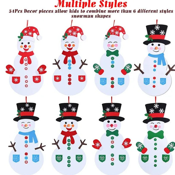 Felt Christmas Snowman Set | 54 pcs