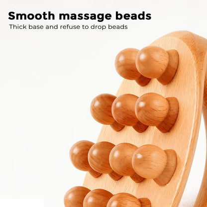 14 Beads Natural Wood Gua Sha Massage Brush