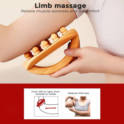 14 Beads Natural Wood Gua Sha Massage Brush