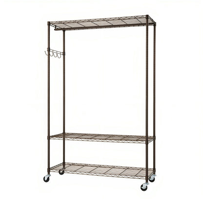 TRINITY Bronze Rolling Garment Rack