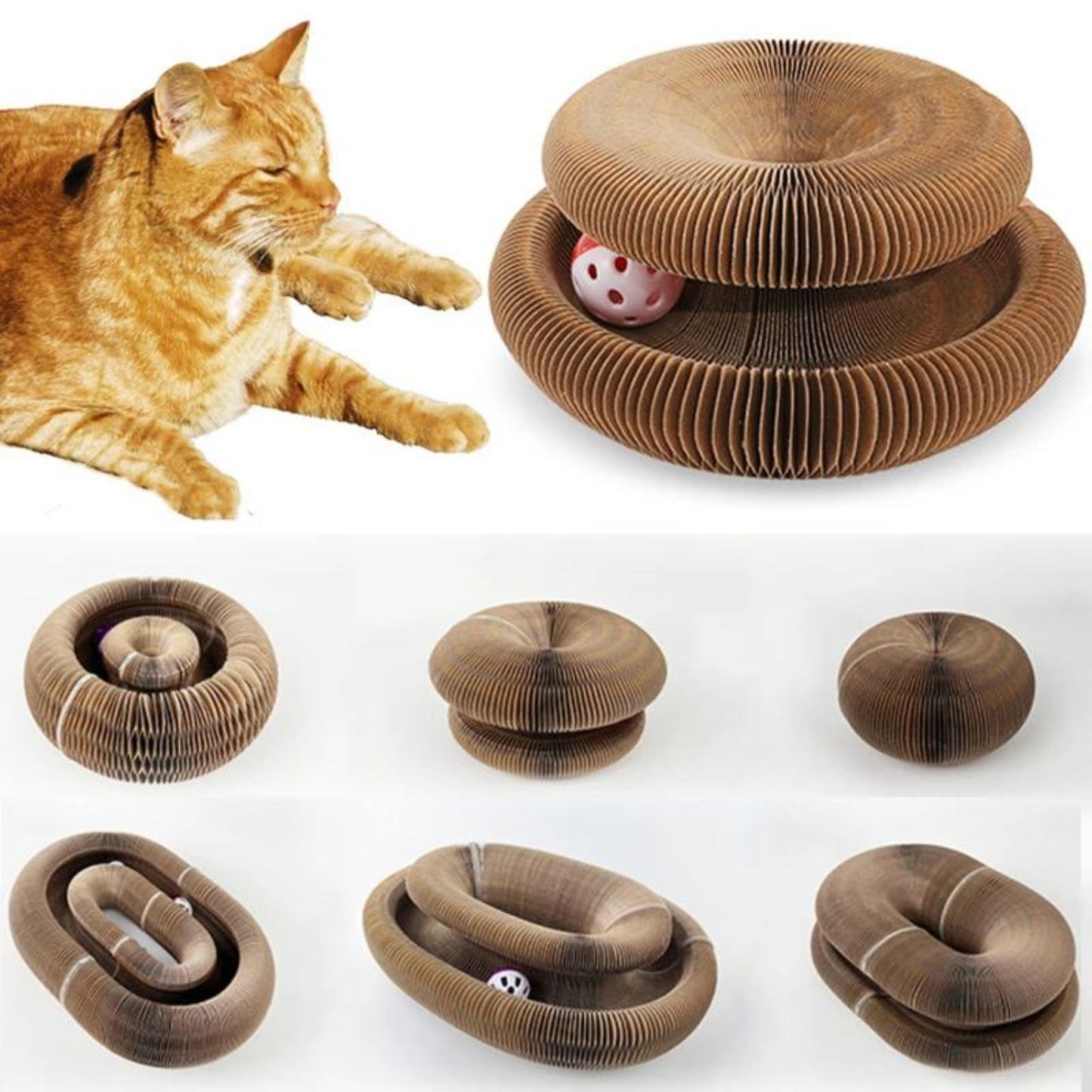 Magic Organ Foldable Cat Scratch Board with Bell