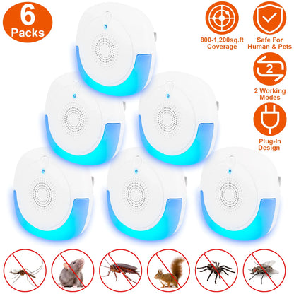 Ultrasonic Pest Repeller Plug-In, 6 Pack Solution