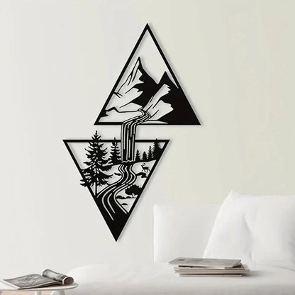 Elegant Mountain Silhouette Metal Wall Art