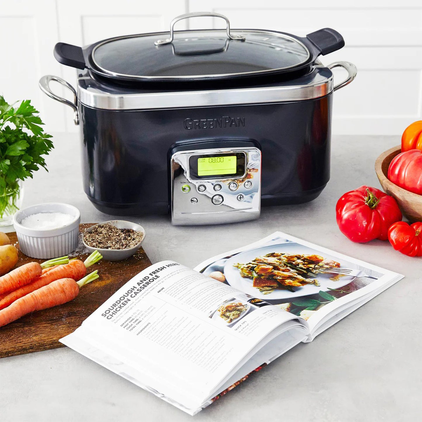 GreenPan Elite 8-in-1 Programmable 6QT Electric Slow Cooker