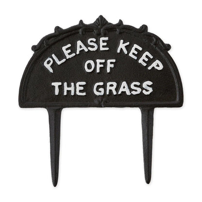 Please Keep Off the Grass Metal Garden Stake