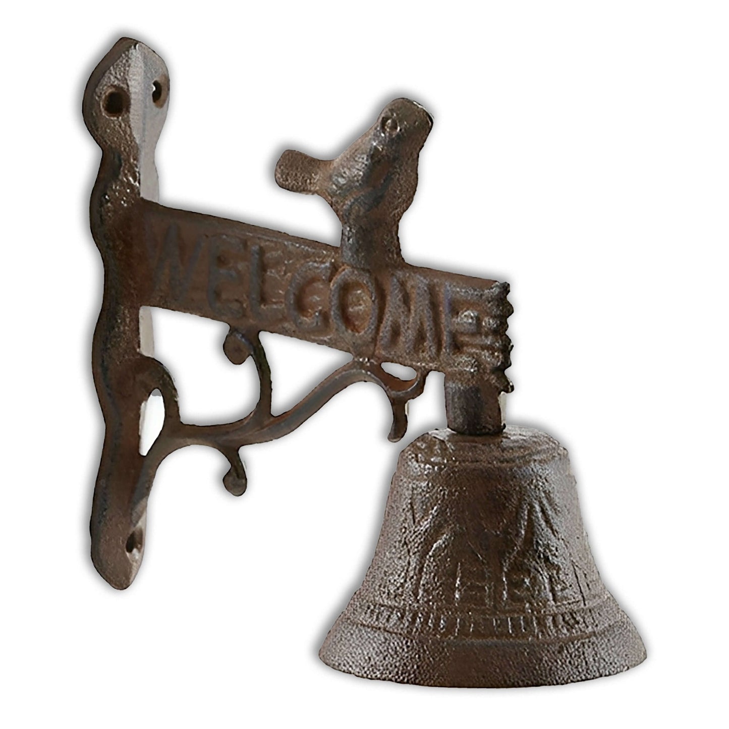 Cast Iron Welcome Sign Bracket with Bird and Bell