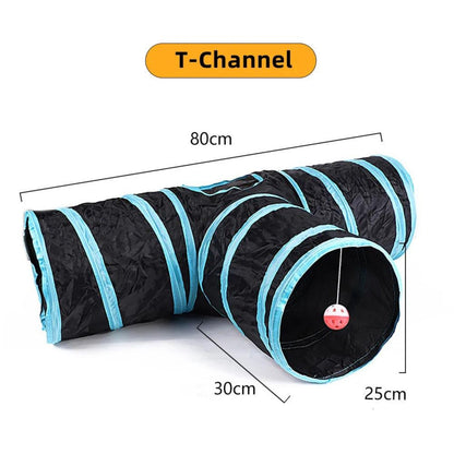 Deluxe Cat Play T Shape Tunnel