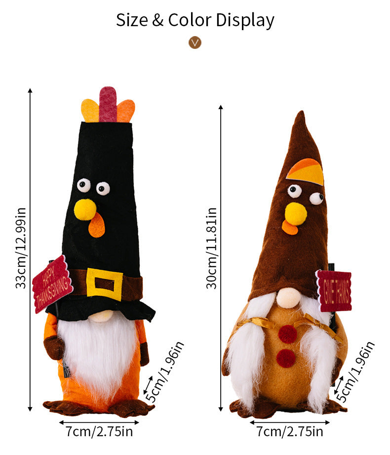 Thanksgiving Turkey Doll Ornaments