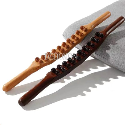 20/8 Beads Wooden Gua Sha Body Massage Stick