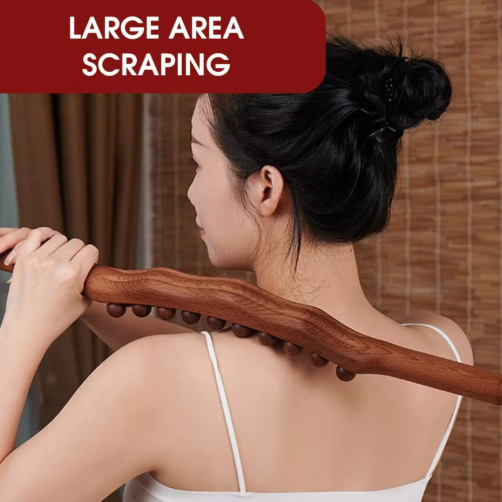 20 Beads Beech Wood Gua Sha Massage Stick