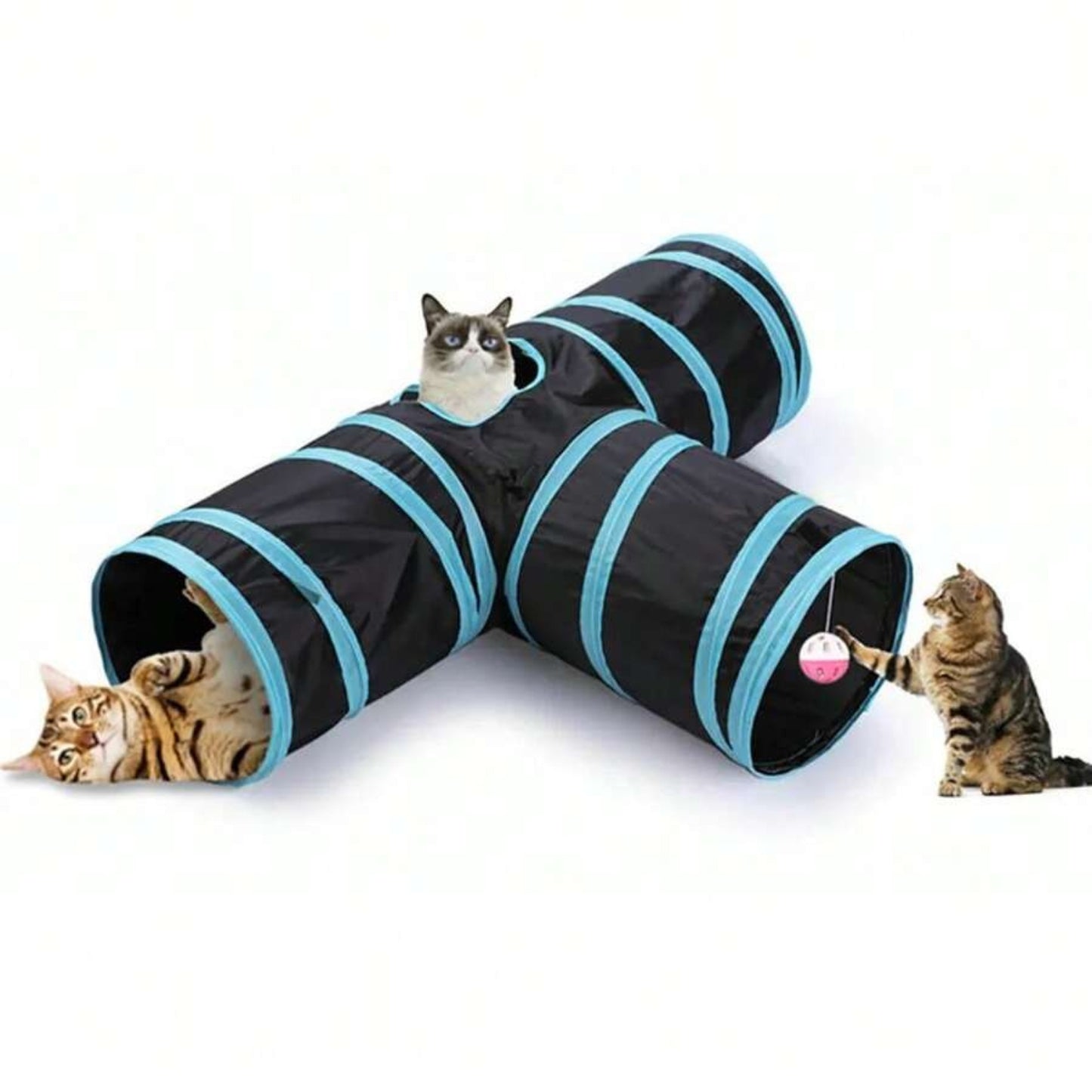 Deluxe Cat Play T Shape Tunnel