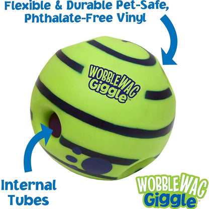 Wobble Wag Giggle Ball - Interactive Dog Toy 4-Pack