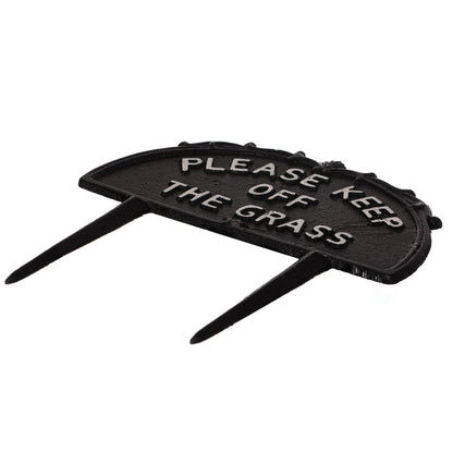 Please Keep Off the Grass Metal Garden Stake