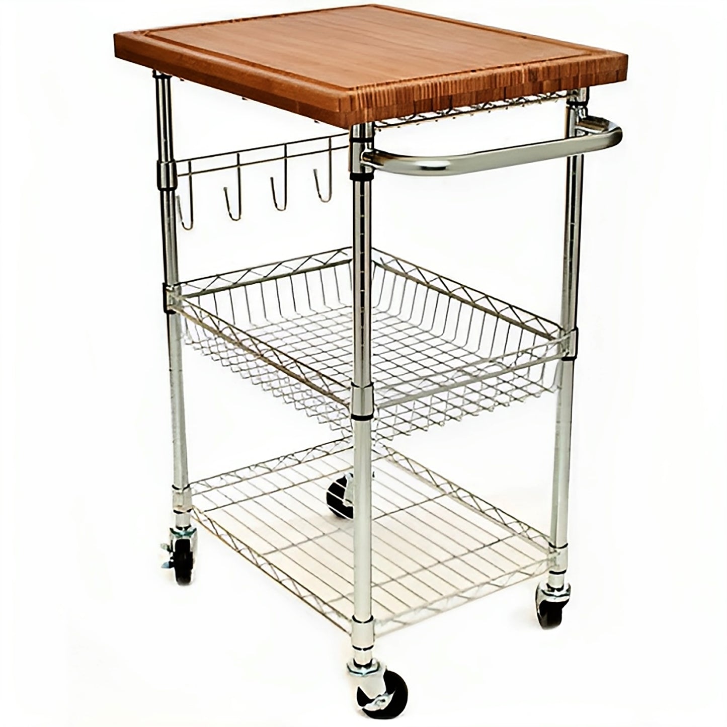 TRINITY EcoStorage Bamboo Top Kitchen Cart