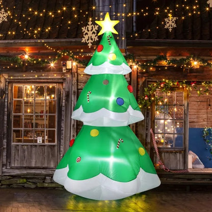 6.9 FT Lighted Christmas Inflatable Decoration | Inflatable Christmas Tree