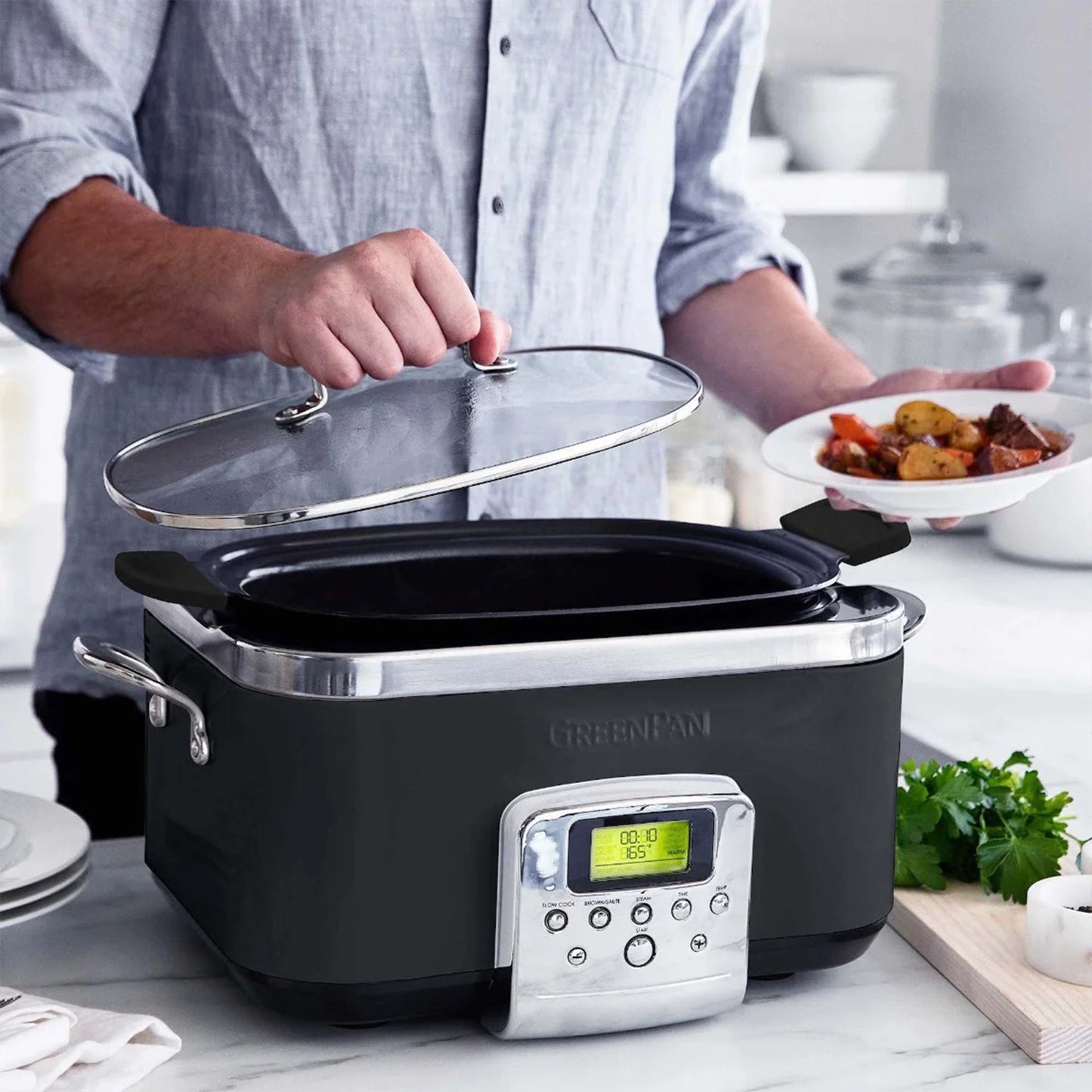 GreenPan Elite 8-in-1 Programmable 6QT Electric Slow Cooker