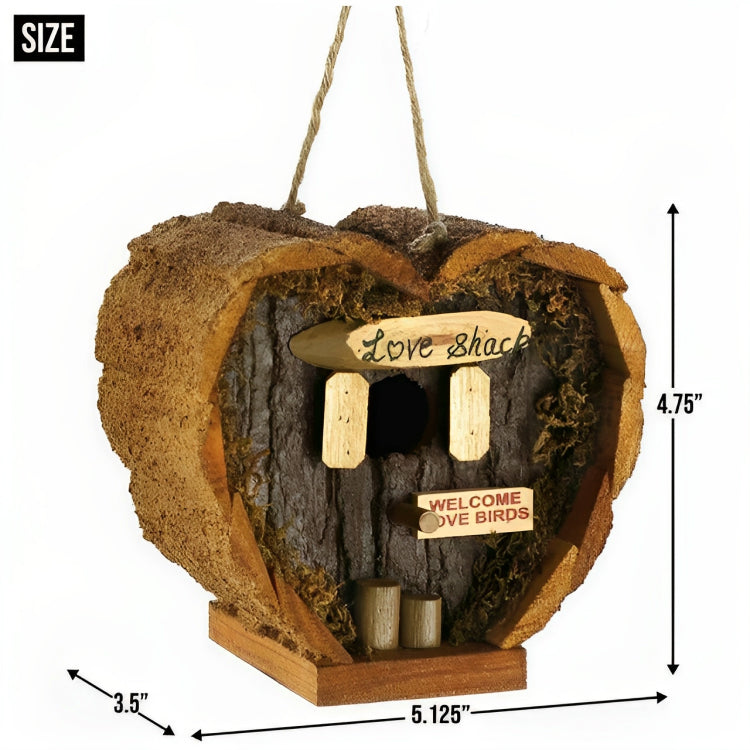 Heart-Shaped Love Shack Mini Bird House