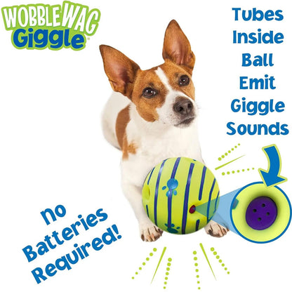 Wobble Wag Giggle Ball - Interactive Dog Toy 4-Pack