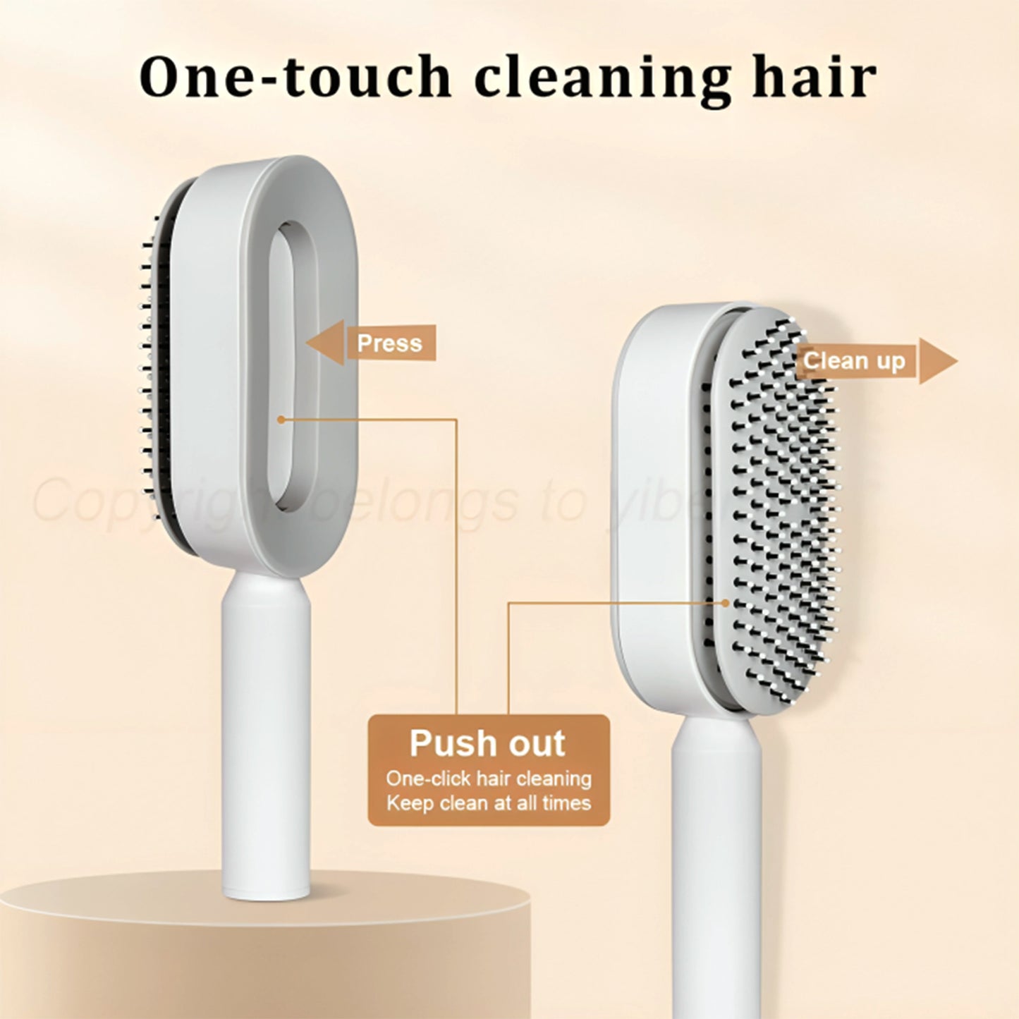 Self Cleaning Hair Brush - Easy Detangle & Massage