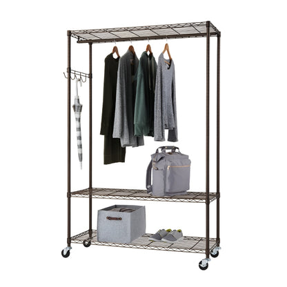 TRINITY Bronze Rolling Garment Rack