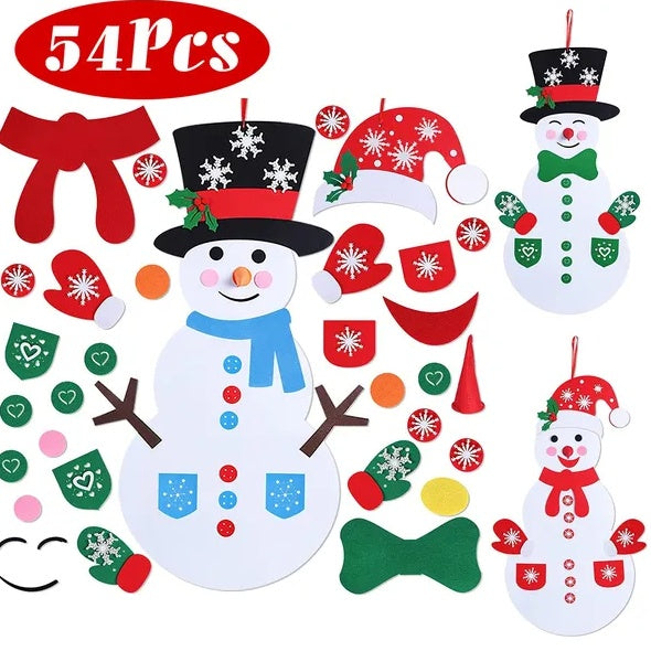 Felt Christmas Snowman Set | 54 pcs