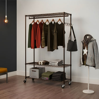 TRINITY Bronze Rolling Garment Rack