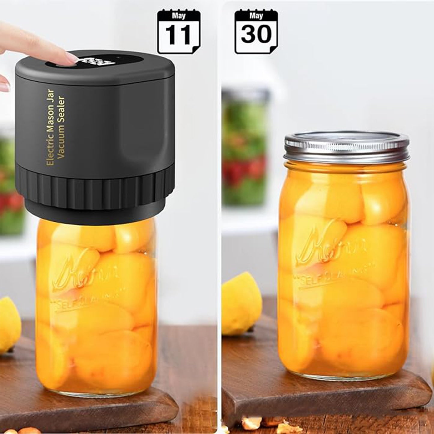 Mason Jar Vacuum Sealer Kit - Cordless & Automatic