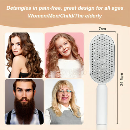 Self Cleaning Hair Brush - Easy Detangle & Massage