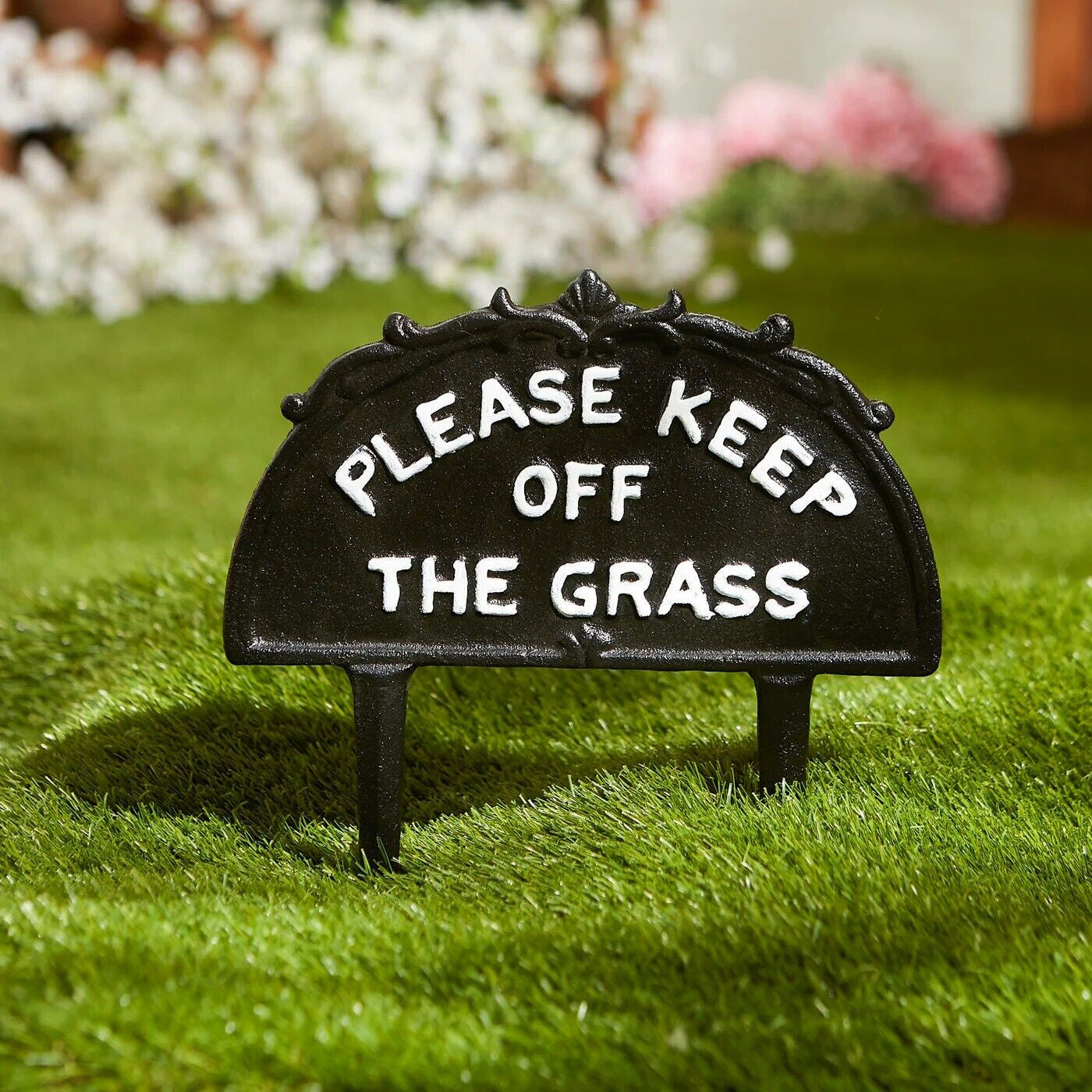 Please Keep Off the Grass Metal Garden Stake