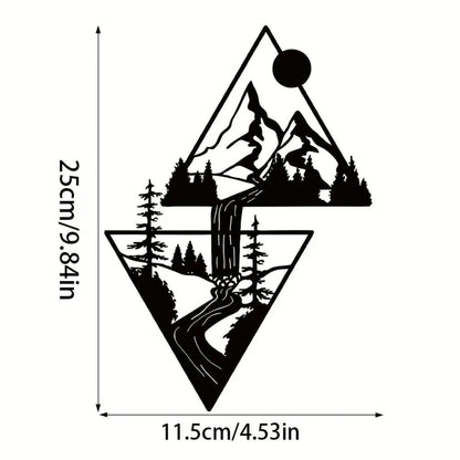 Elegant Mountain Silhouette Metal Wall Art