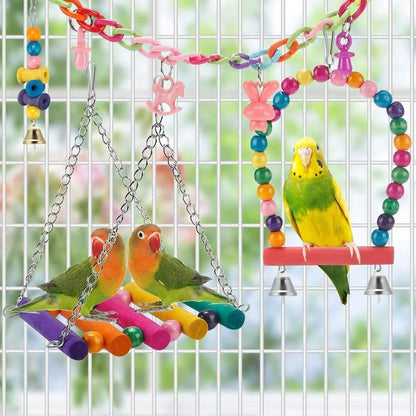 Ultimate Play Kit: 11-Piece Parrot Cage Toy Set