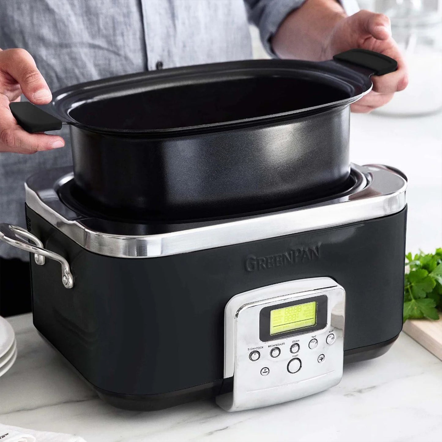 GreenPan Elite 8-in-1 Programmable 6QT Electric Slow Cooker