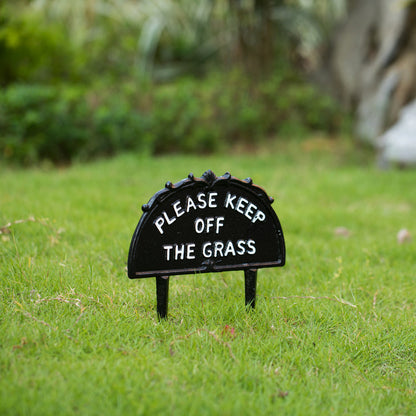 Please Keep Off the Grass Metal Garden Stake