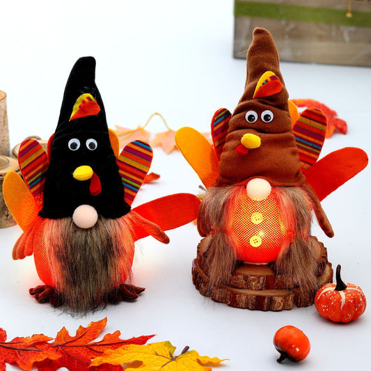 New Thanksgiving Lantern Turkey Faceless Doll Decoration