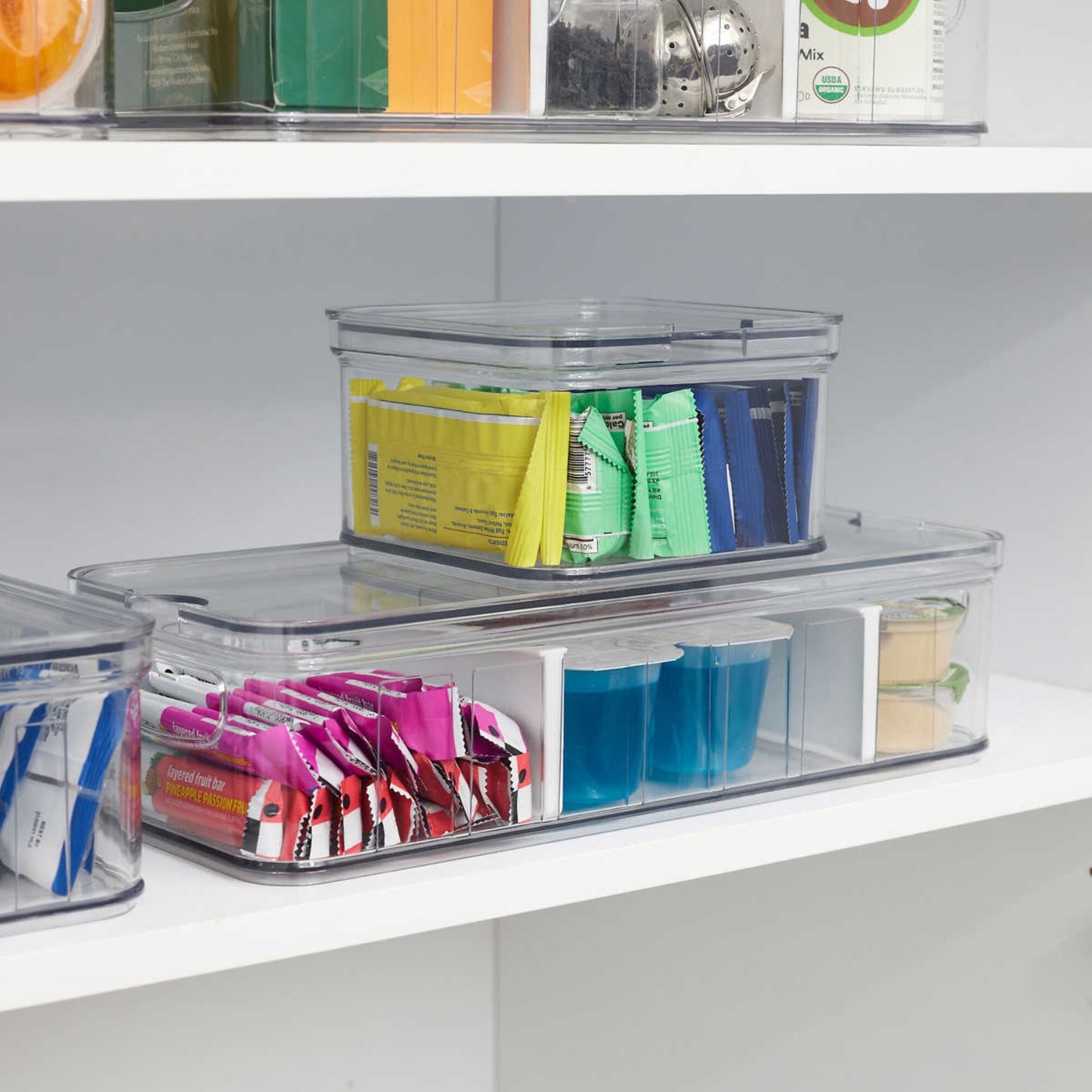 iDesign Transparent Stackable Fridge Bin Set of 6