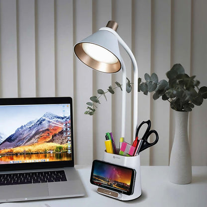 OttLite LED Desk Organizer Lamp with Wireless Charging Stand