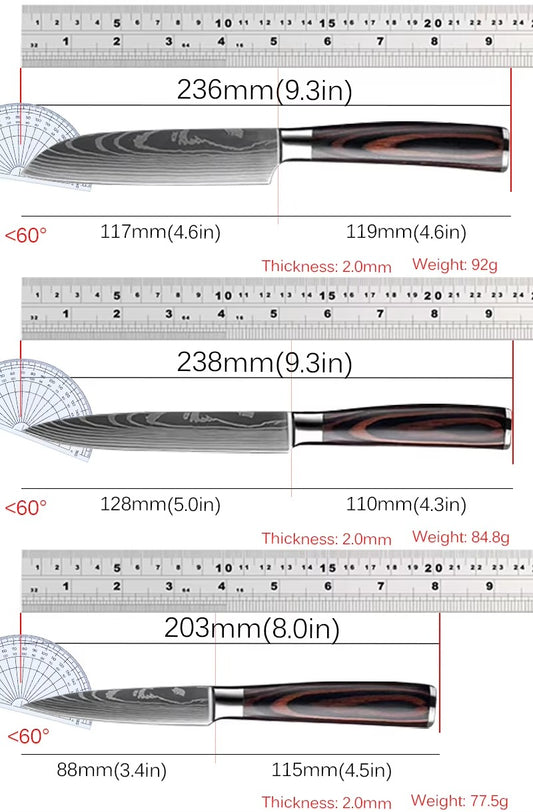 3-Piece Stainless Steel Kitchen Knife Set