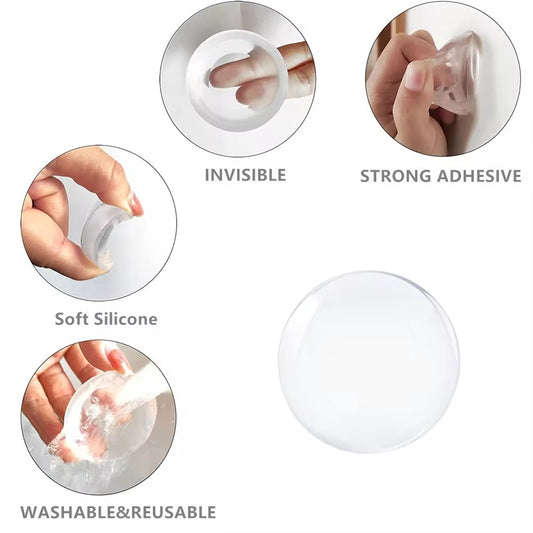 Round Transparent Soft Silicone Door Stopper