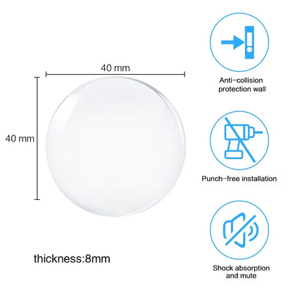 Round Transparent Soft Silicone Door Stopper