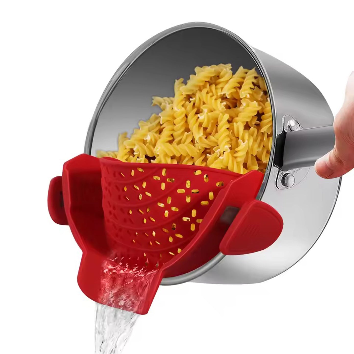 Universal Silicone Clip-On Pot Strainer - Anti-Spill Food Grade Colander