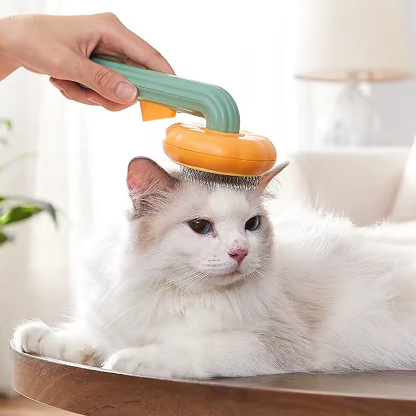 Self-Cleaning Pet Grooming Comb - Slicker Brush for Cats, Dogs & Rabbits