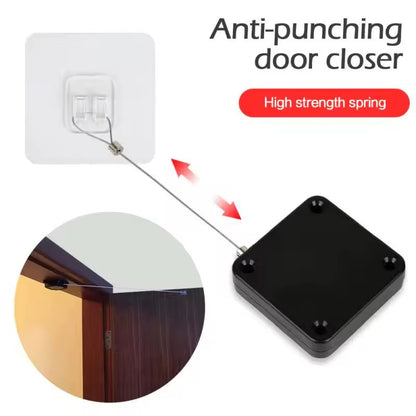 Punch-Free Automatic Door Closer - Easy Install, Durable & Adjustable