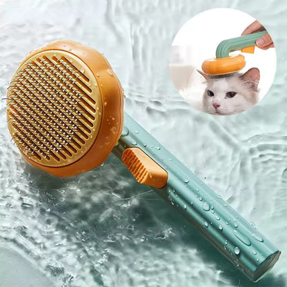 Self-Cleaning Pet Grooming Comb - Slicker Brush for Cats, Dogs & Rabbits