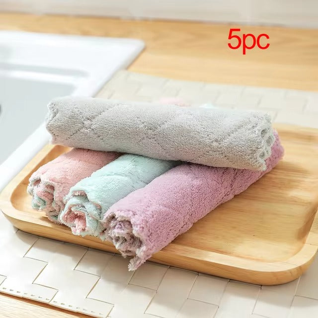 5/10PC Super Absorbent Microfiber Dish Cloths