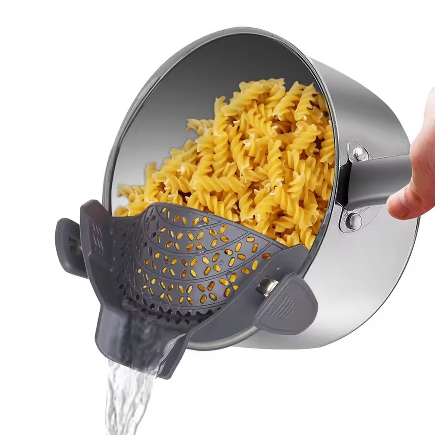 Universal Silicone Clip-On Pot Strainer - Anti-Spill Food Grade Colander