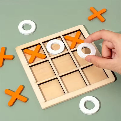 Montessori Wooden Tic Tac Toe Game - Educational Puzzle for Kids