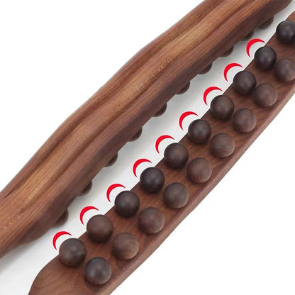 20/8 Beads Wooden Gua Sha Body Massage Stick