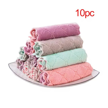 5/10PC Super Absorbent Microfiber Dish Cloths