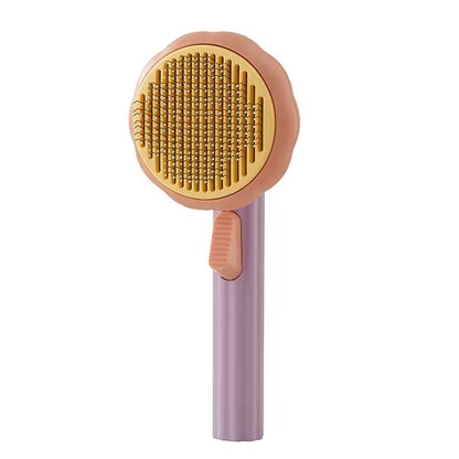 Self-Cleaning Pet Grooming Comb - Slicker Brush for Cats, Dogs & Rabbits