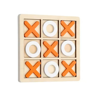 Montessori Wooden Tic Tac Toe Game - Educational Puzzle for Kids